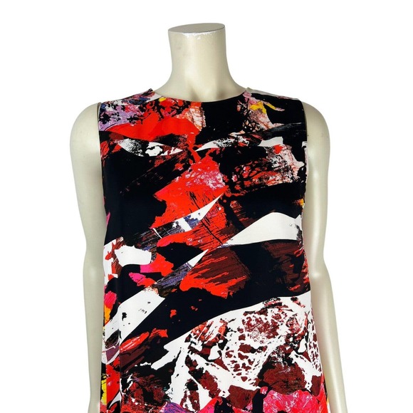 KENZO Sleeveless Abstract Mini Dress 38 S Mineral Print Soft Crepe Art to Wear - Picture 5 of 12